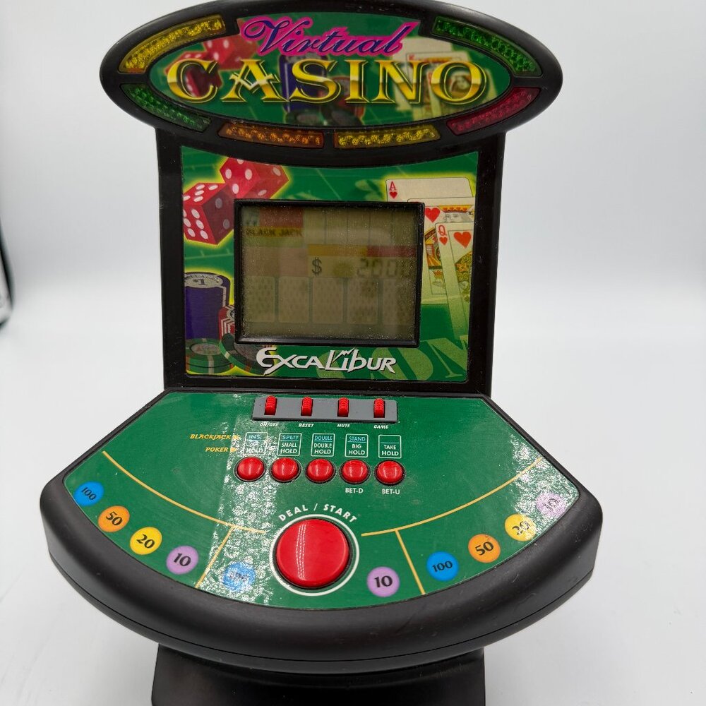 Excalibur Electronics Virtual Casino Poker Black Jack VR02 Tabletop Game- Works